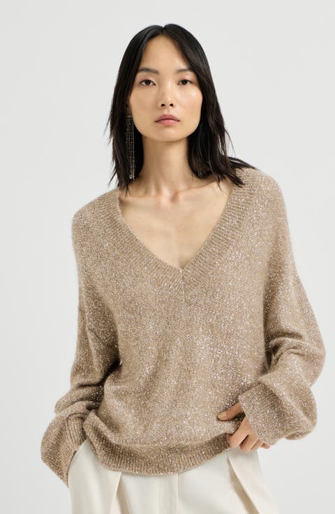 Mohair and wool dazzling texture sweater