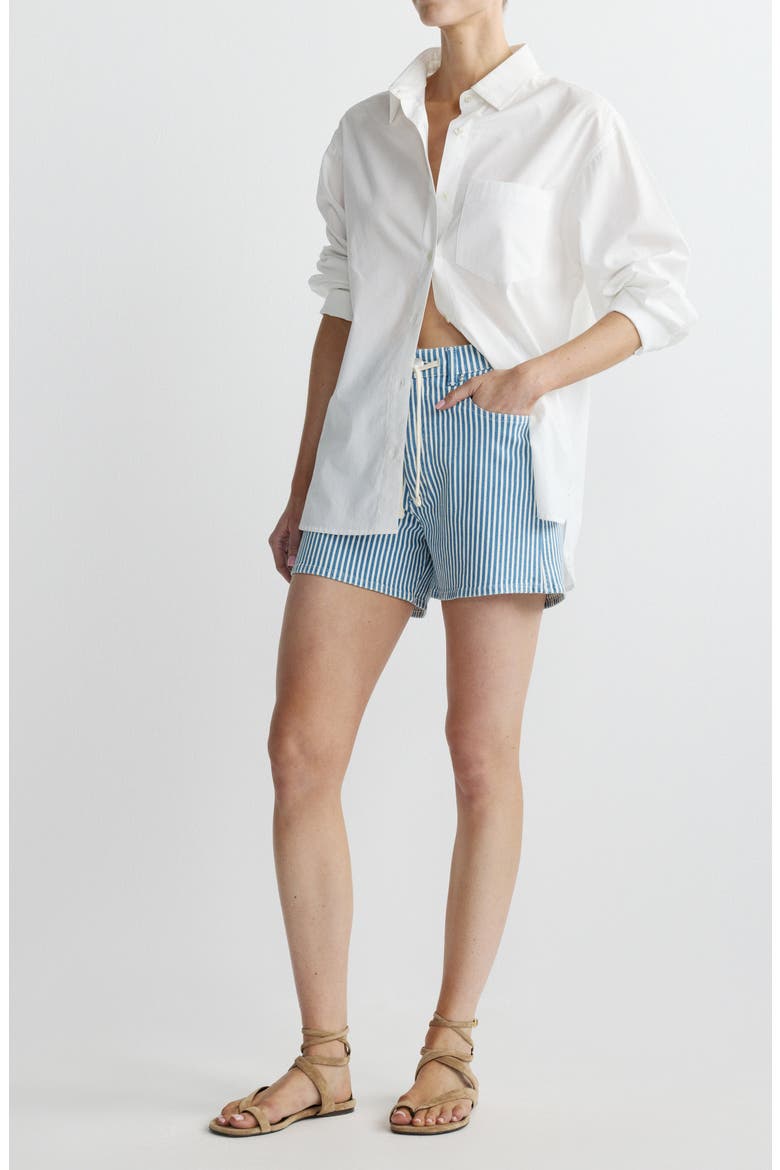 Taylor Drawstring High Waist Relaxed Denim Shorts, Alternate, color, NEW STRIPE