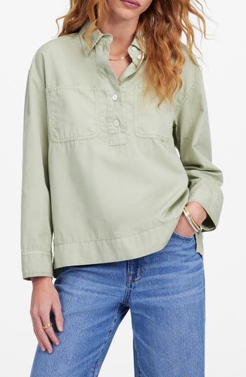 Madewell Garment Dye Denim Popover Shirt