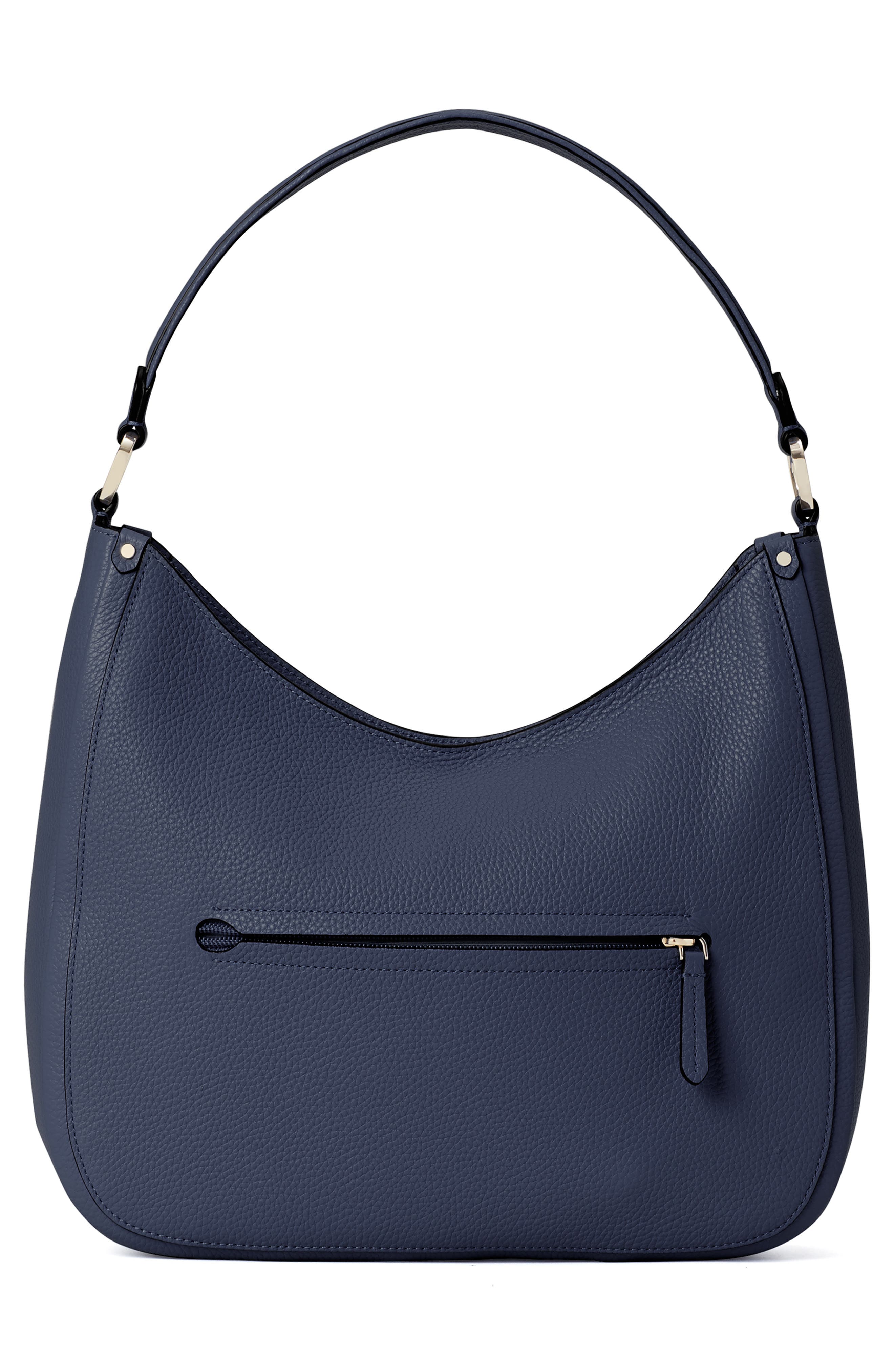 roulette large leather hobo bag, Alternate, color, BLAZER BLUE