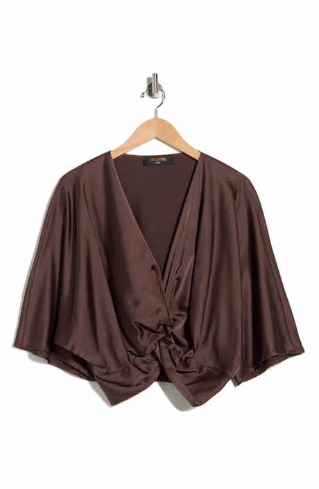 Renee C Satin Front Twist Top