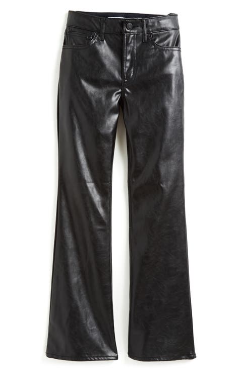 Kids' Faux Leather Flare Leg Pants (Big Kid)