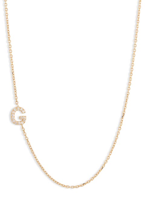 Love Letter Pavé Diamond Initial Pendant Necklace