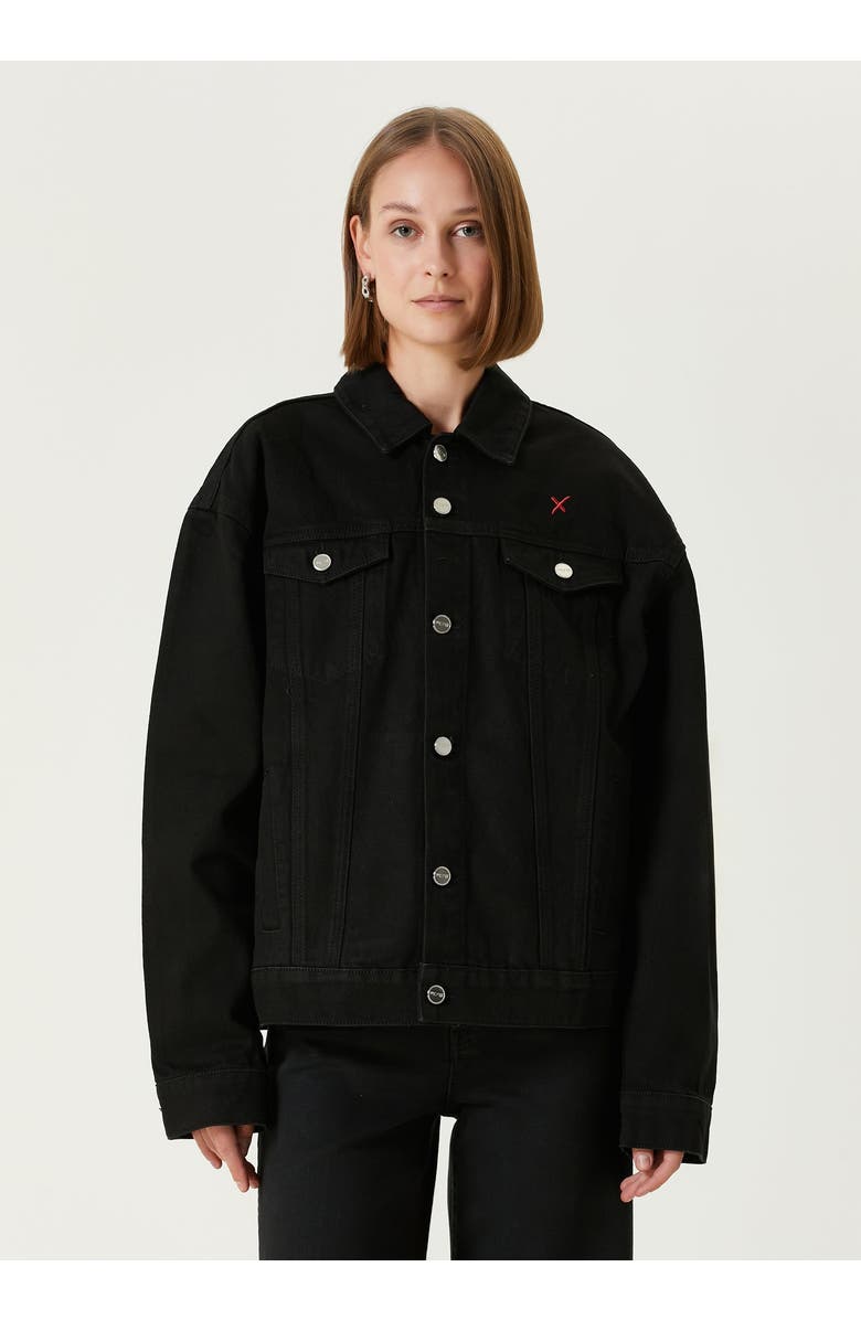 PCFG Logo Denim Jacket, Alternate, color, Black