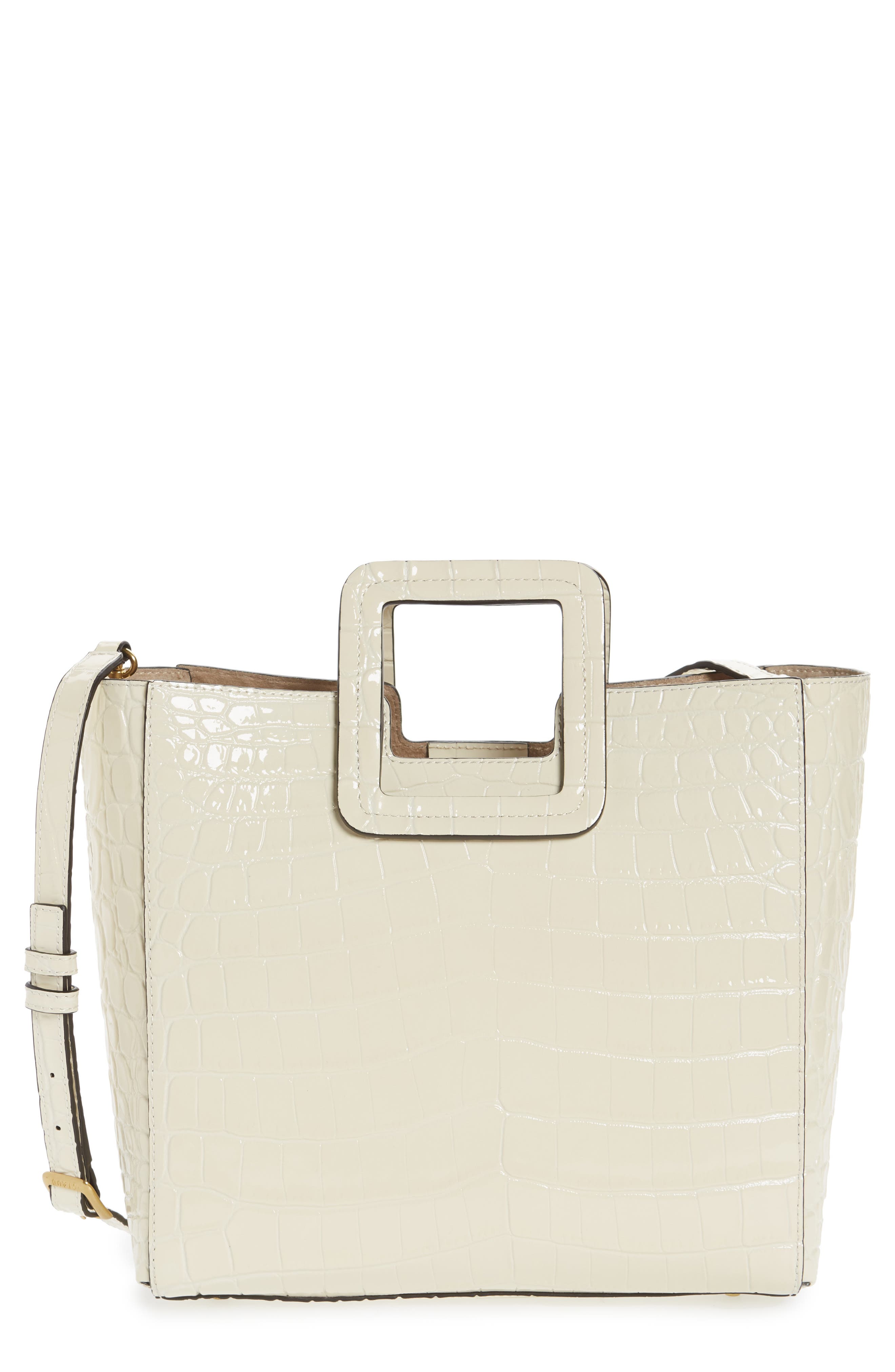 STAUD Shirley Croc Embossed Leather Tote, Main, color, 