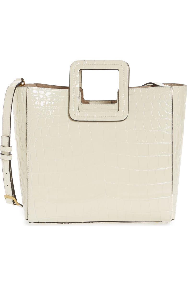 STAUD Shirley Croc Embossed Leather Tote, Main, color,