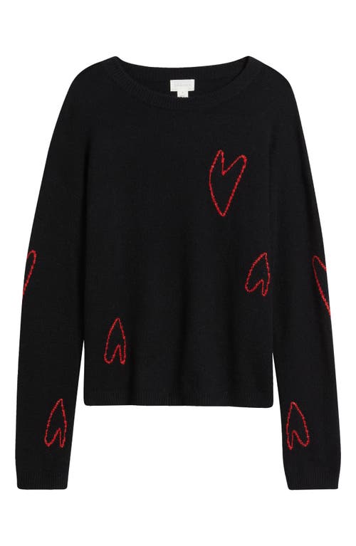 Shop Caslon ® Jacquard Hearts Cotton Blend Sweater
