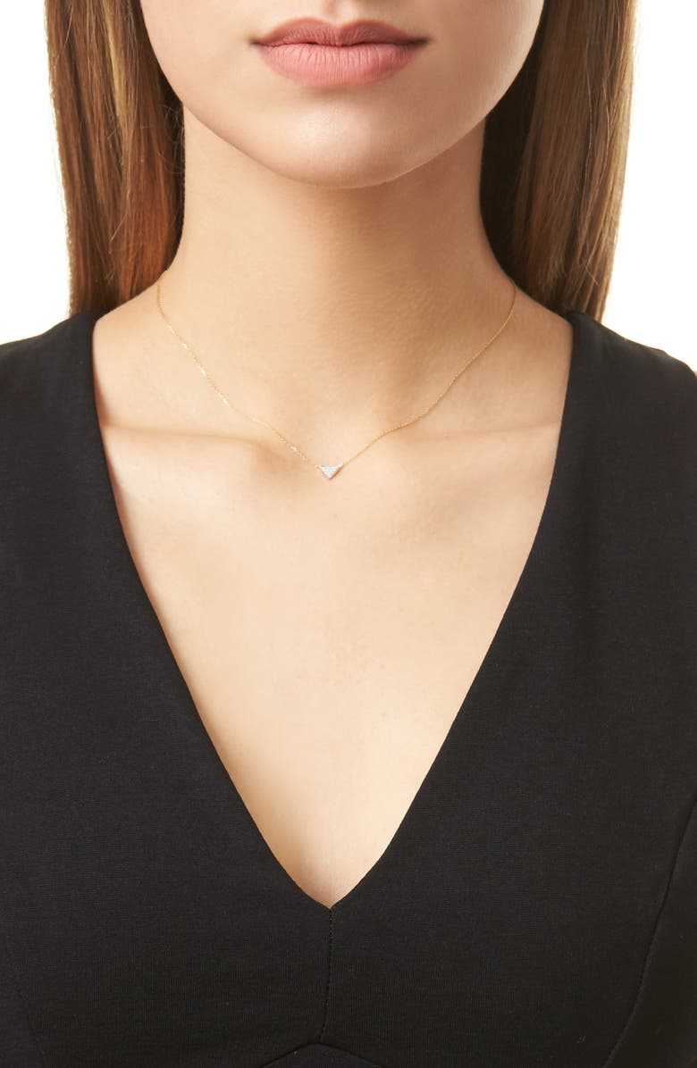 Dana Rebecca Designs 'Emily Sarah' Diamond Triangle Pendant Necklace, Alternate, color, 