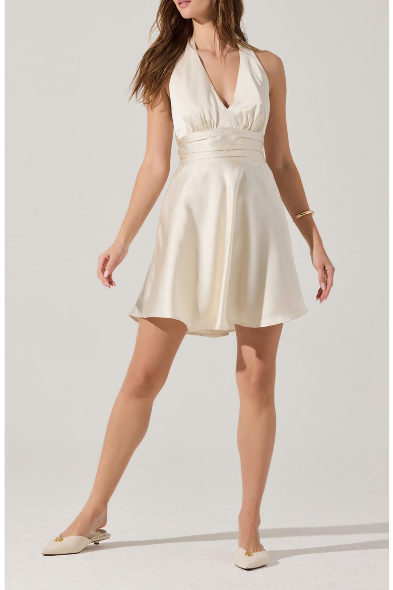 Mielle Halter Minidress, Main, color, CREAM