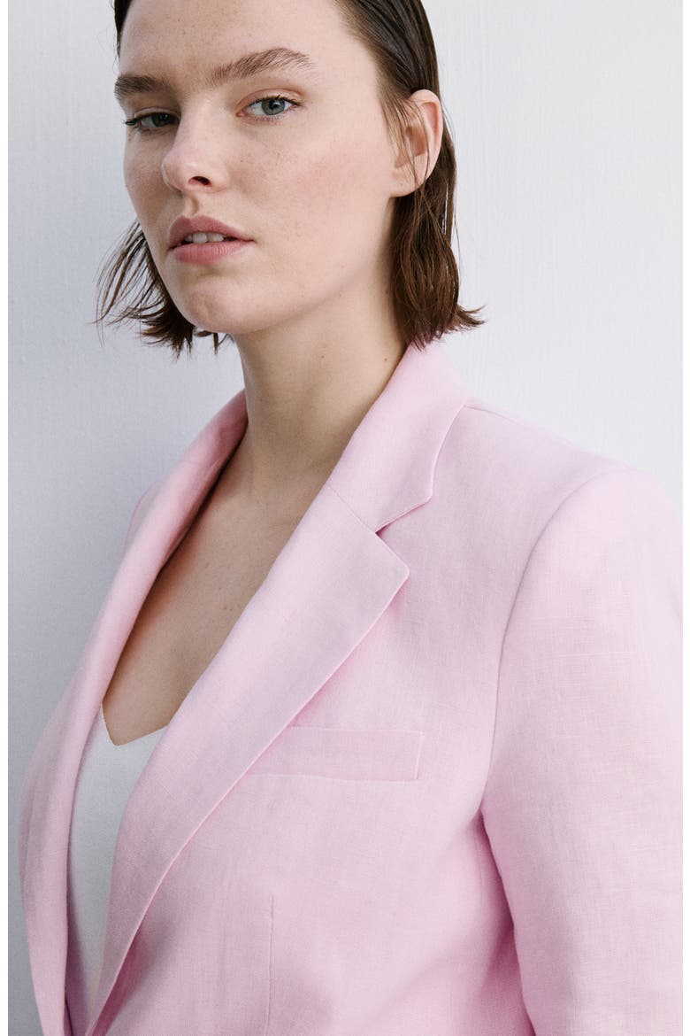 Linen Suit Blazer, Alternate, color, PINK