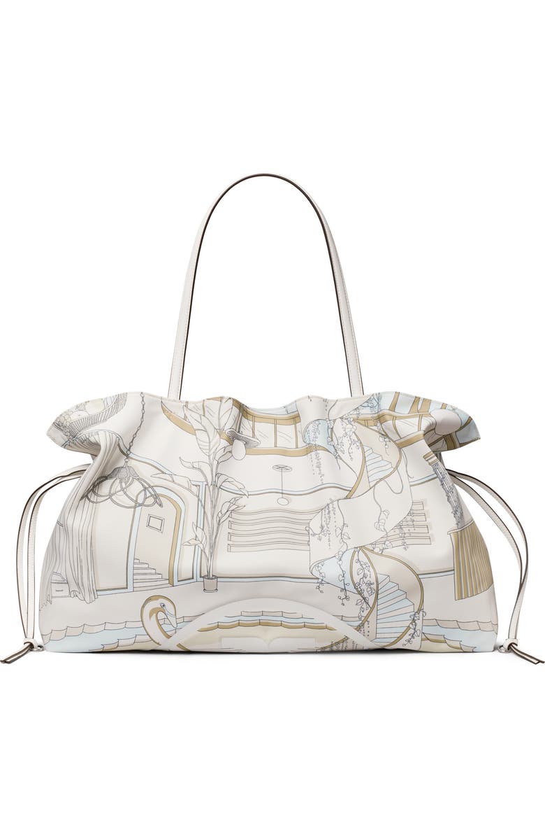 Tory Burch Ella Print Drawstring Tote, Main, color, The Pool Beige