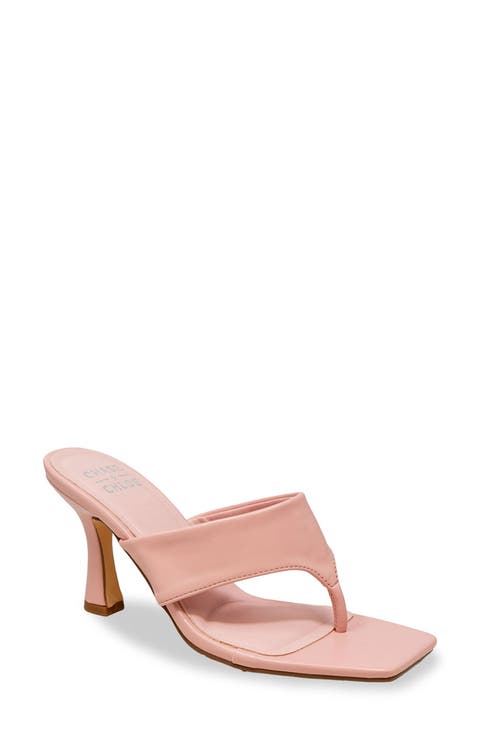 Cielle Thong Strap Flared Heel Sandal