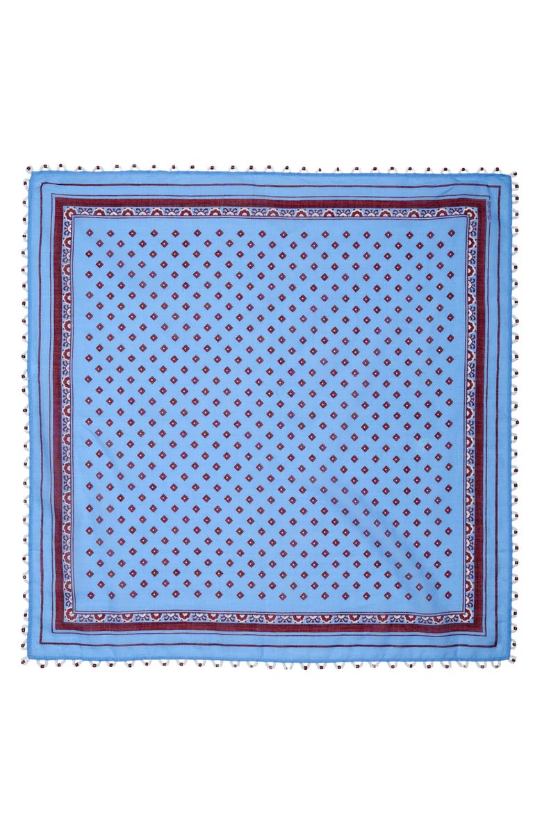 Madewell Beaded Bandana in Cotton Blend, Alternate, color, Retro Blue