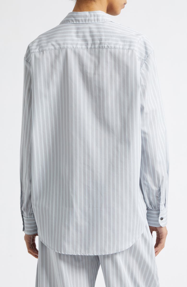 LESET Yoshi Stripe Cotton Button-Up Shirt, Alternate, color, Sterling Stripe