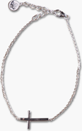 Nickel & Suede Waterproof Sideways Cross Bracelet