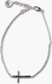 Nickel & Suede Waterproof Sideways Cross Bracelet