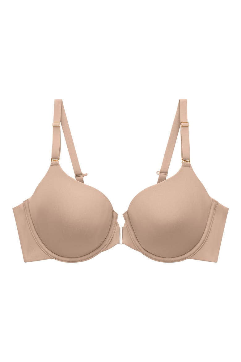 ComfortStretch Underwire Front Closure T-Shirt Bra, Alternate, color, TAUPE