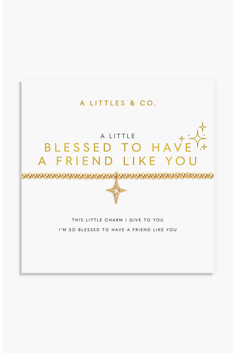 A Little 'Blessed To Have A Friend Like You' Bracelet in Gold-Tone Plating, Main, color, Metallic Gold