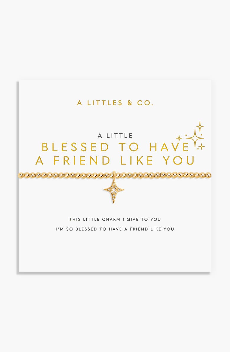 A Littles & Co A Little 'Blessed To Have A Friend Like You' Bracelet in Gold-Tone Plating, Alternate, color, Metallic Gold