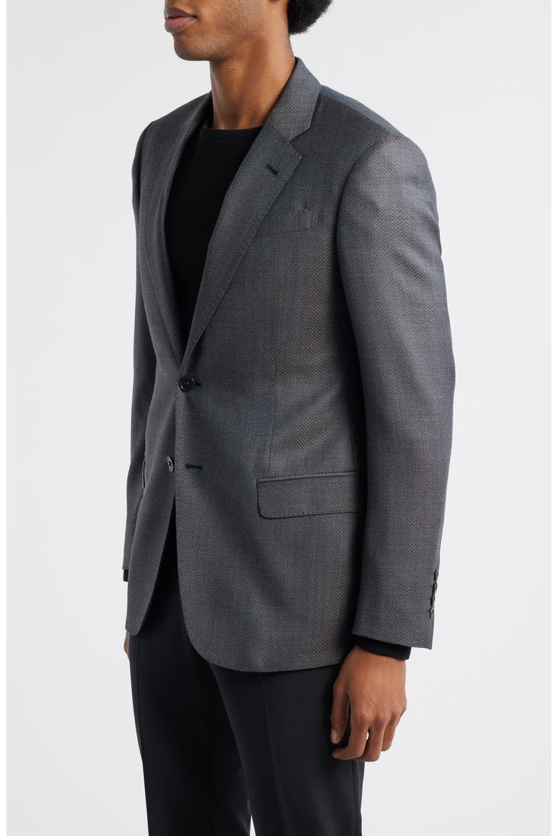 Grey Wool Herringbone Sport Coat, Alternate, color, SOLID MEDIUM GREY