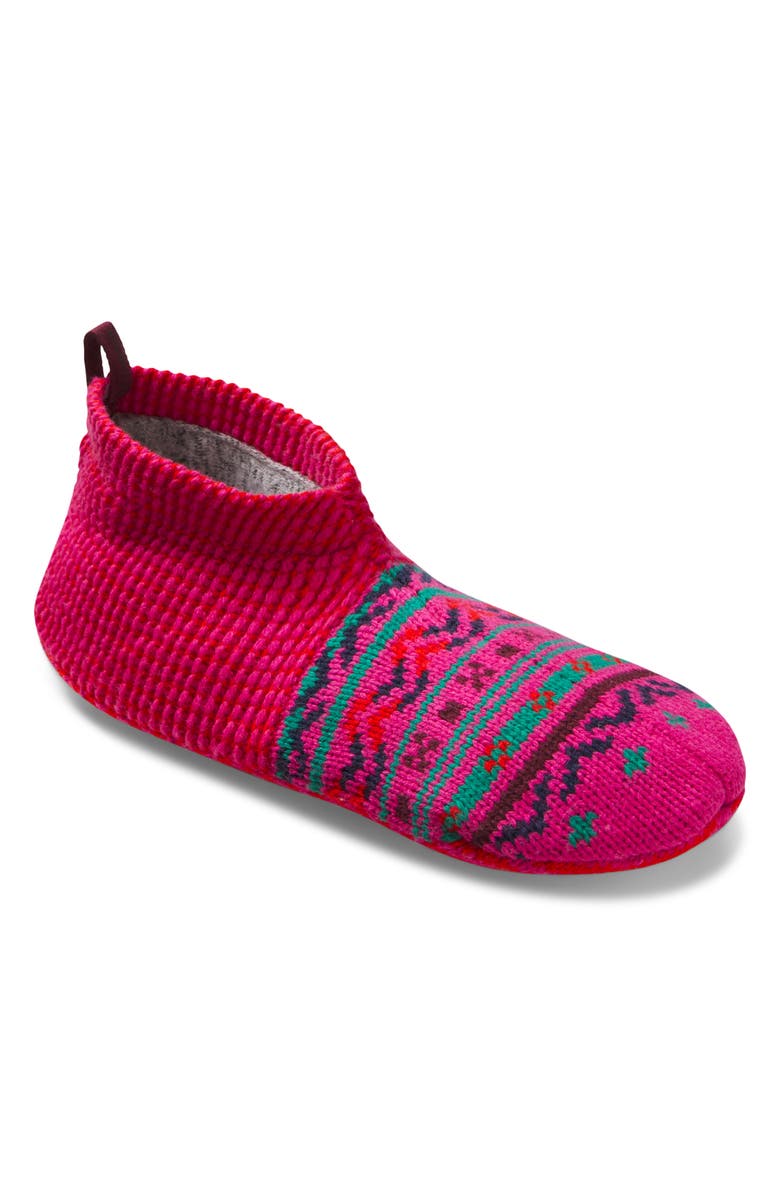 Bombas Retro Fair Isle Slippers, Alternate, color, Electric Pink