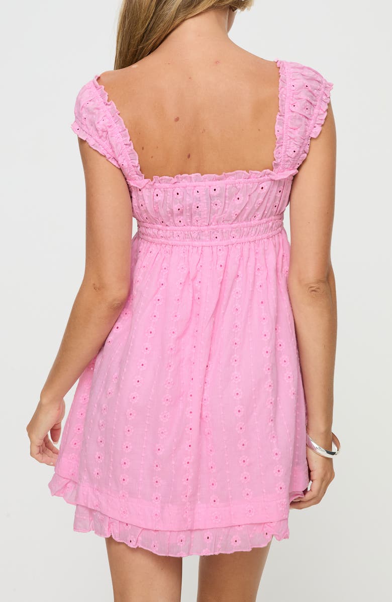 Princess Polly Carlita Eyelet Embroidered Minidress, Alternate, color, Pink