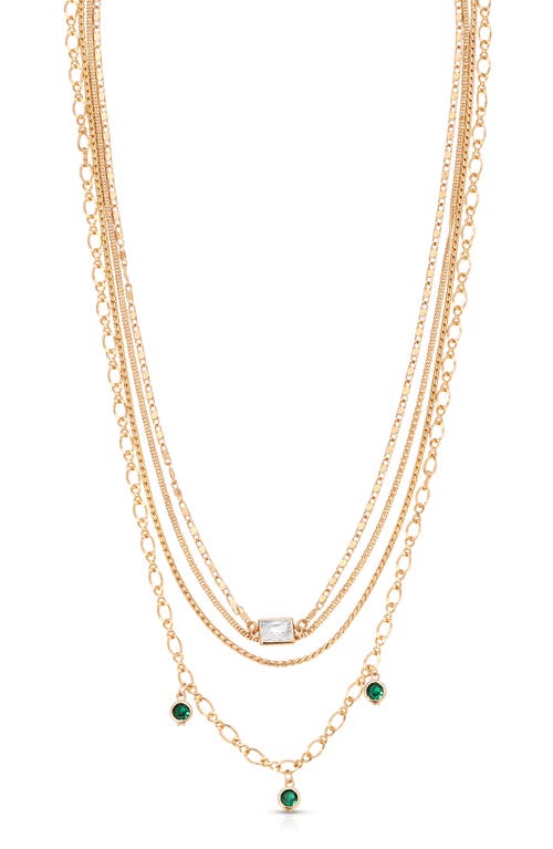 Ettika Emerald City Layered Charm Necklace In Green