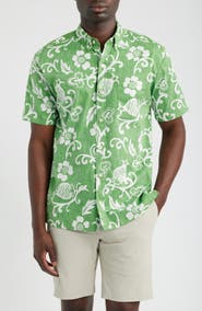 Kahala Ginger Pareau Short Sleeve Cotton Button-Down Shirt
