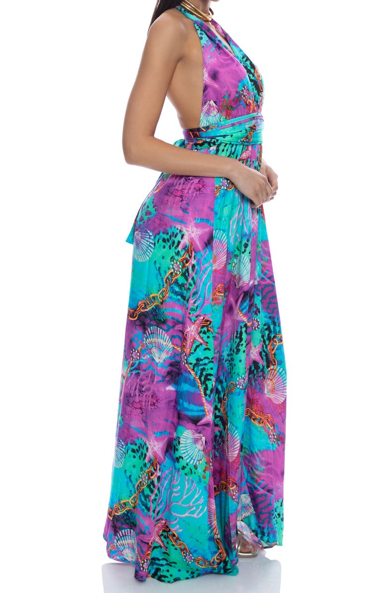 Luli Fama Convertible Maxi Dress, Alternate, color, Aquamarine