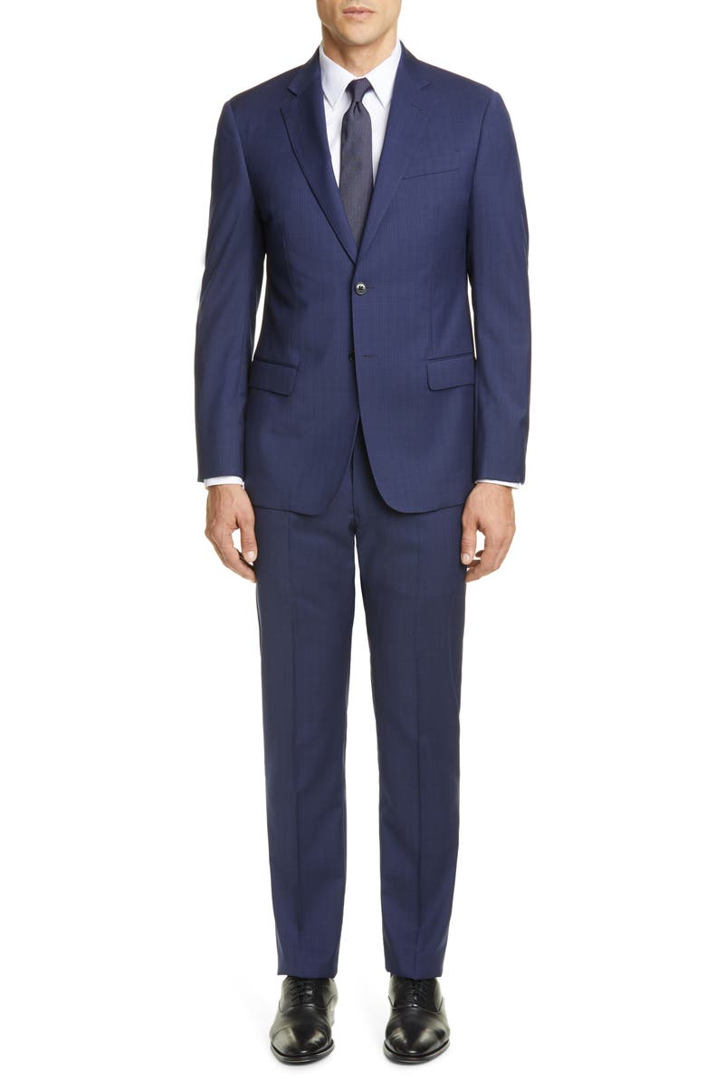 Emporio Armani G Line Trim Fit Solid Wool Suit, Main, color, 