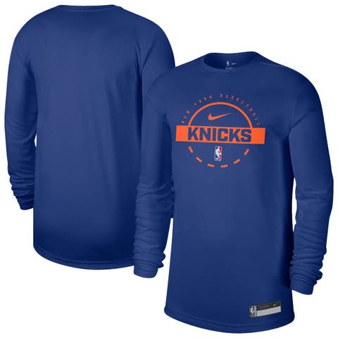 Men
s Nike Blue New York Knicks 2025/26 On-Court Flare Dri-FIT Practice Long Sleeve Tri-Blend T-Shirt