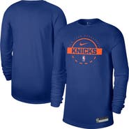 Nike Men's Nike Blue New York Knicks 2025/26 On-Court Flare Dri-FIT Practice Long Sleeve Tri-Blend T-Shirt