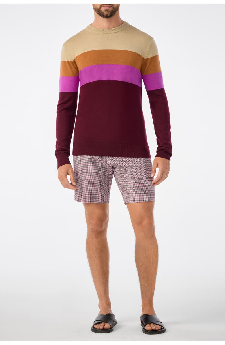 MR TURK Romero Slim Fit Color Block Crewneck Sweater, Main, color, Elderberry Multi