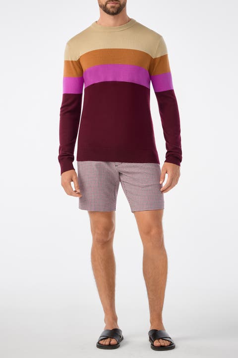 Romero Slim Fit Color Block Crewneck Sweater