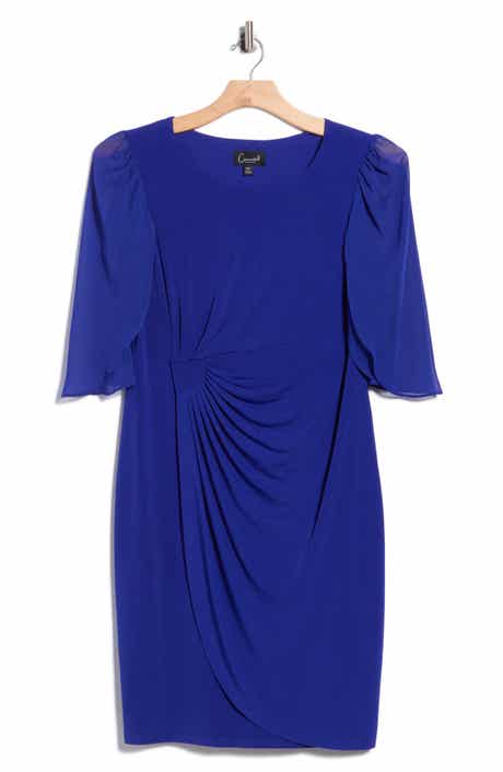 Chiffon Sleeve Faux Wrap Dress