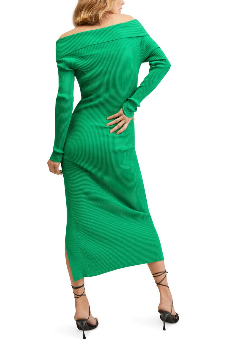 Long Sleeve Rib Sweater Dress, Alternate, color, GREEN