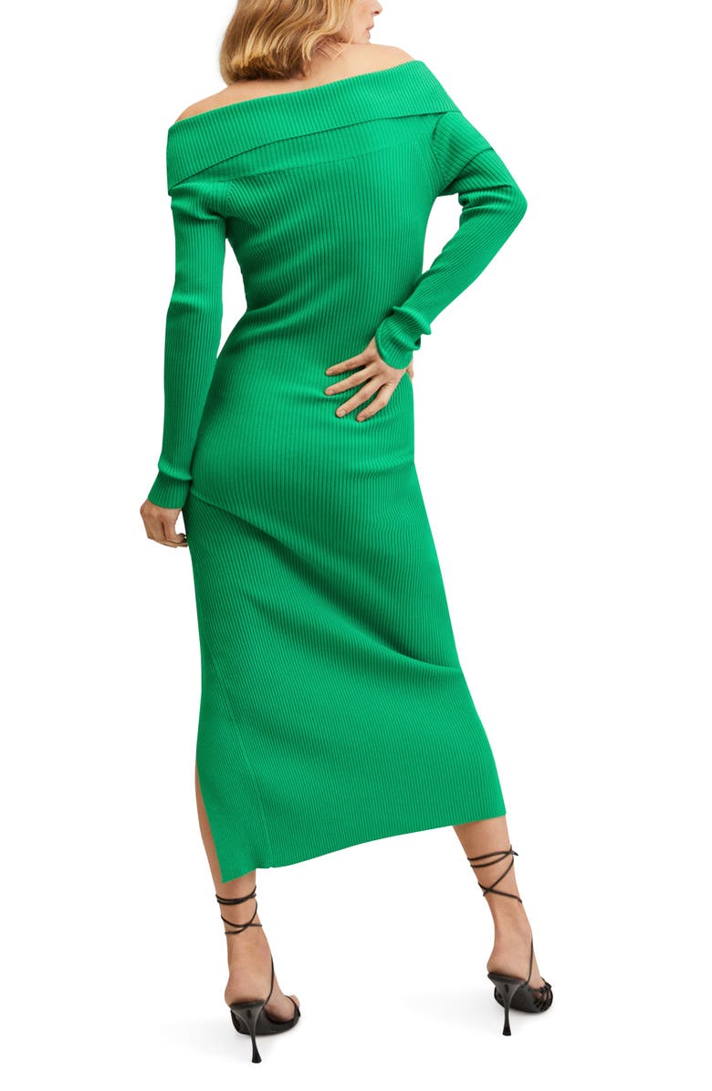 MANGO Long Sleeve Rib Sweater Dress, Alternate, color, 