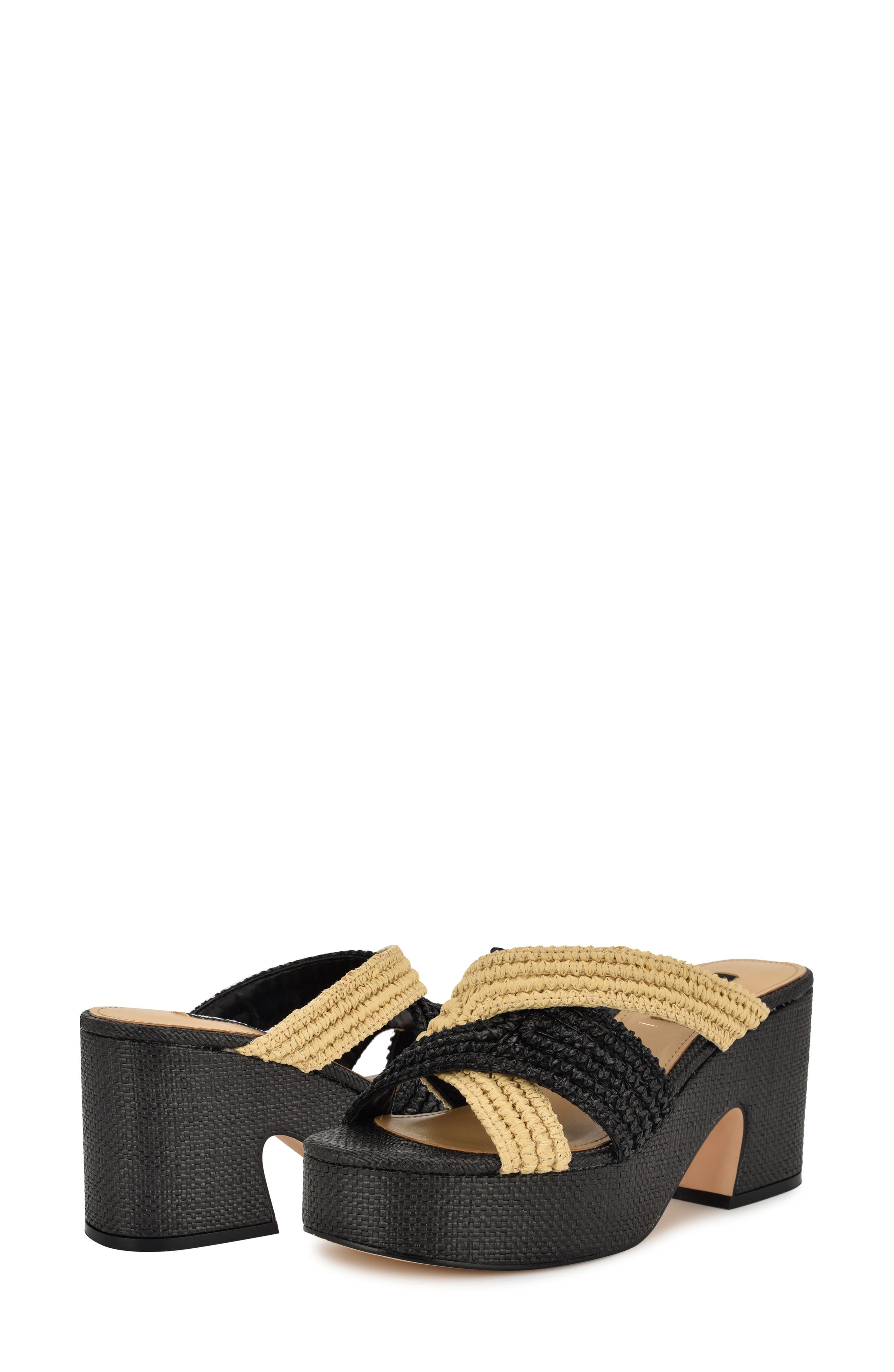 Nine West Bemay Platform Sandal, Alternate, color, Black 002