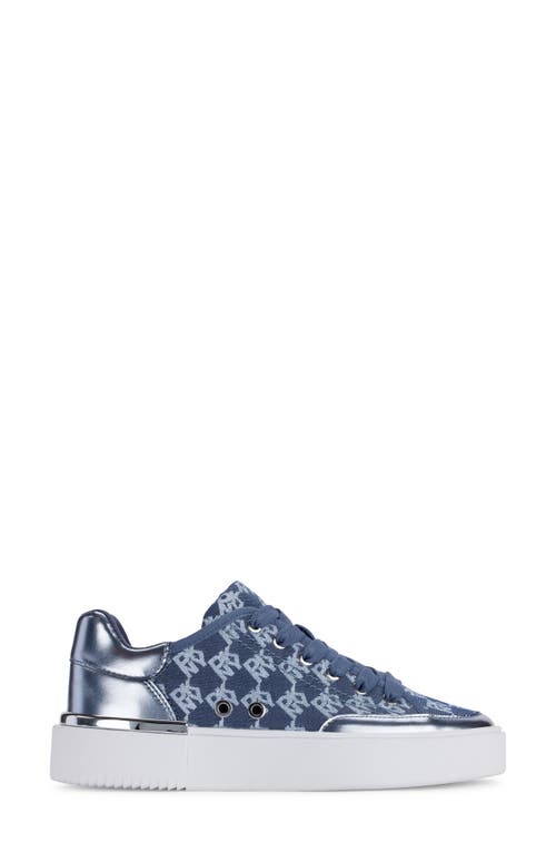 Shop Dkny Bradley Metallic Logo Platform Sneaker In Celeste
