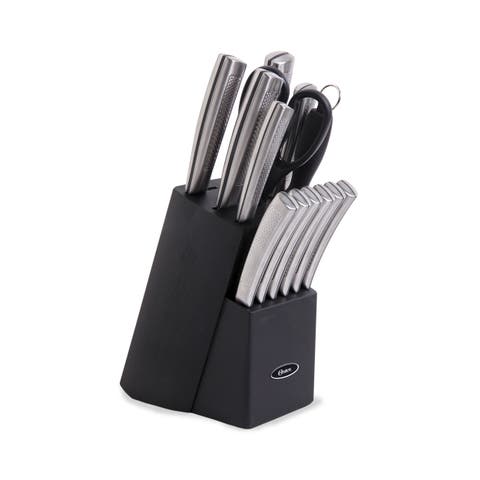 Wellisford 14 Piece Stainless Steel Cutlery Set with Black Rubber Wood Block