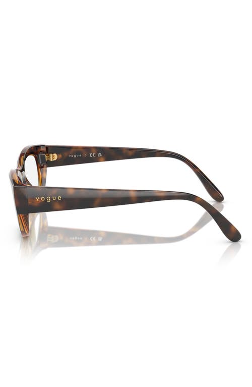 Vogue 51mm Oval Optical Glasses In Havana