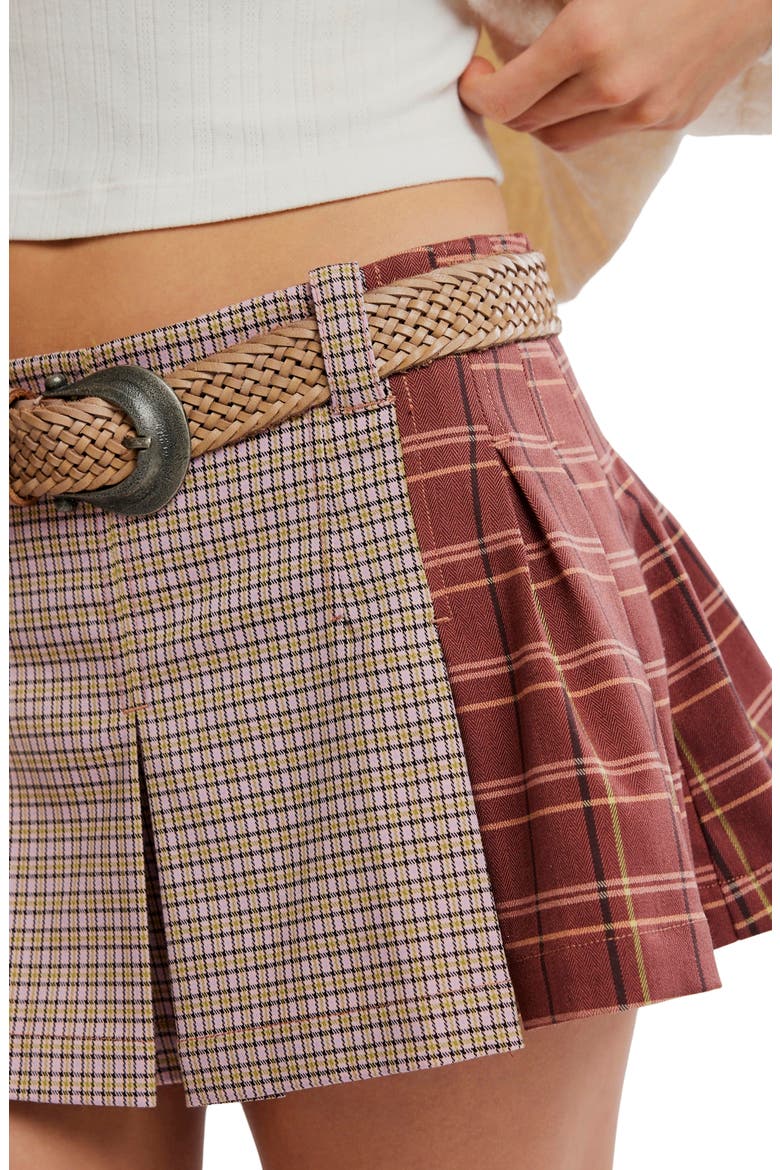Sherry Pleated Miniskirt, Alternate, color, ROSE COMBO