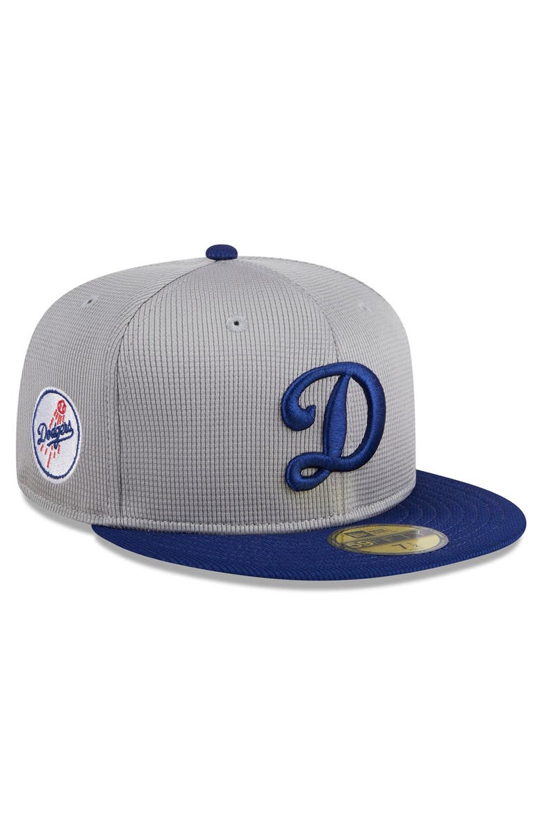 New Era Men's New Era  Gray Los Angeles Dodgers 2024 Batting Practice 59FIFTY Fitted Hat, Alternate, color, 