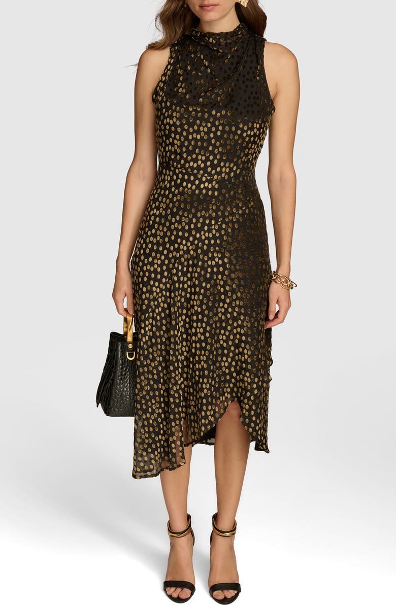 Donna Karan New York Metallic Dot Sleeveless Dress, Alternate, color, 
