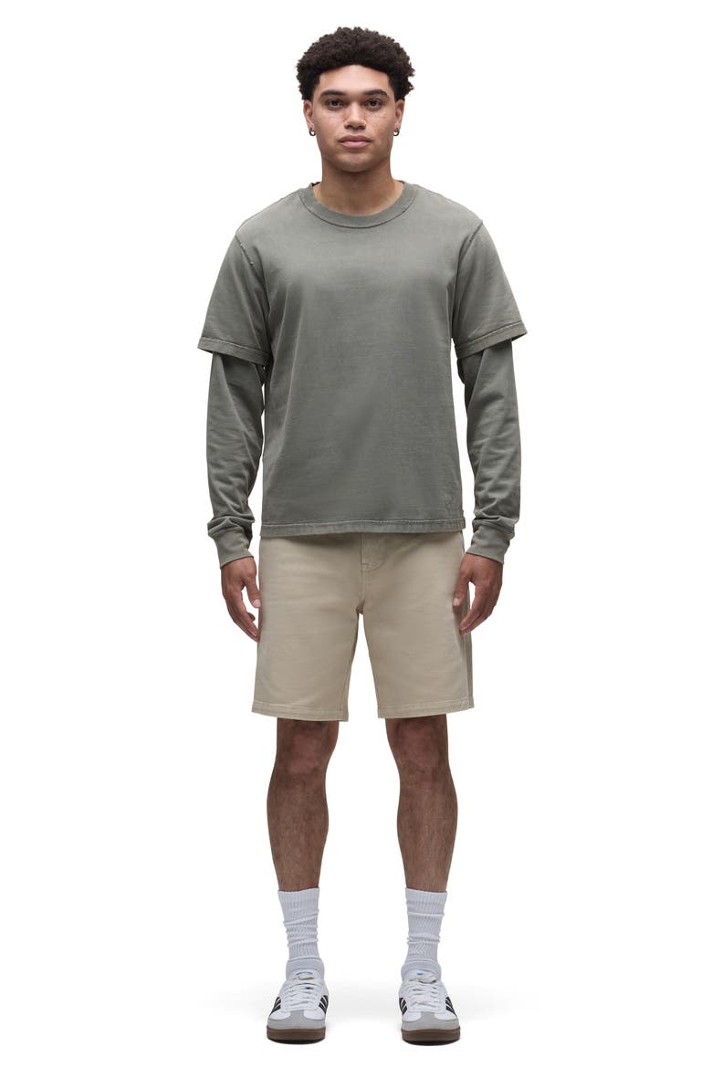 Venice Flat Front Tan Cotton Twill Chino Shorts, Alternate, color, VINTAGE KHAKI