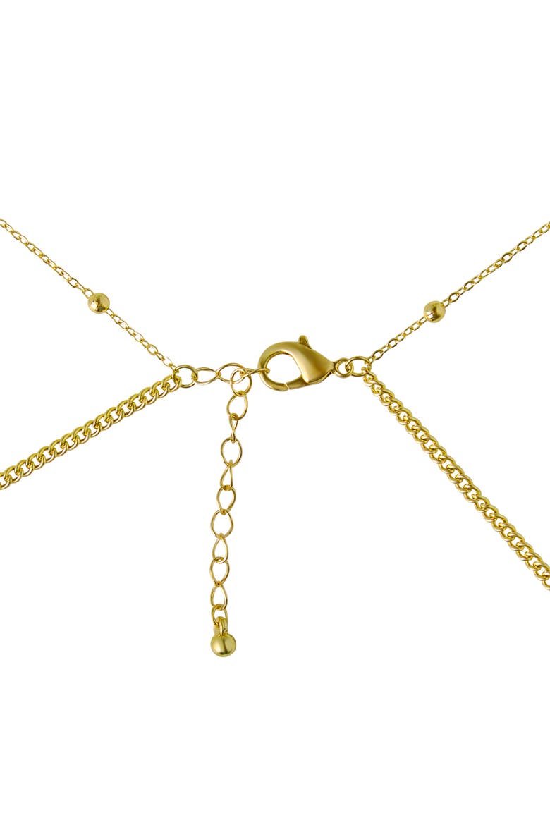 Gold-Tone Layered Necklace for Women with Multicolored Gems | Double Strand Necklace, Short Gold and Lariat Necklace, Gemstone Embellishments, Alternate, color, Gold-Tone