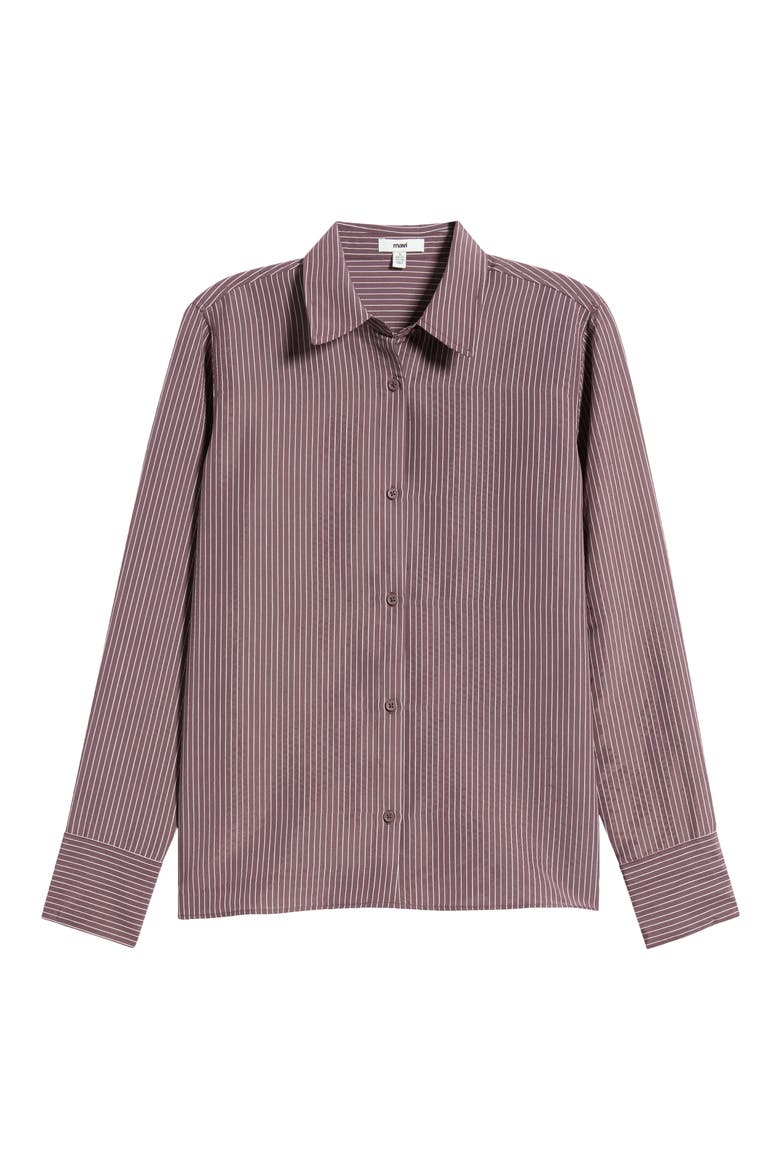 Pinstripe Button-Up Shirt, Alternate, color, HUCKLEBERRY STRIPE