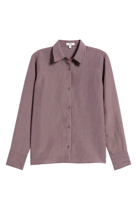 Pinstripe Button-Up Shirt