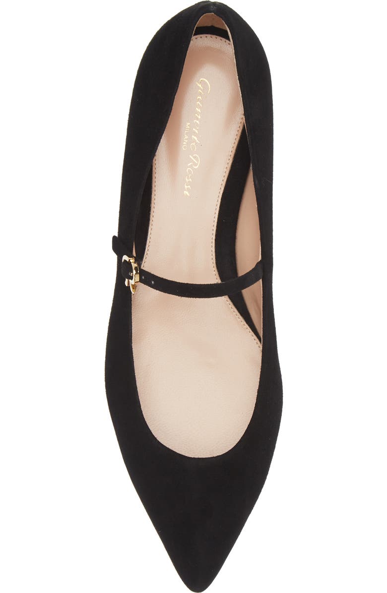 Gianvito Rossi Ribbon Pointed Toe Mary Jane Ballet Flat, Alternate, color,