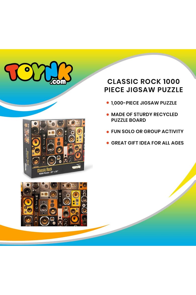 Classic Rock Music Surround Sound Systems 1000 Piece Jigsaw Puzzle, Alternate, color, Brown